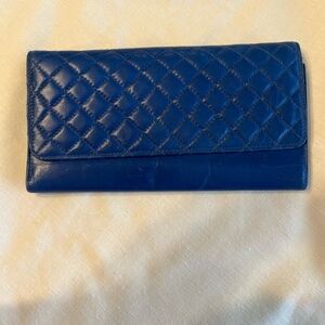 Jordan Marsh VTG Blue Quilted Women's Wallet